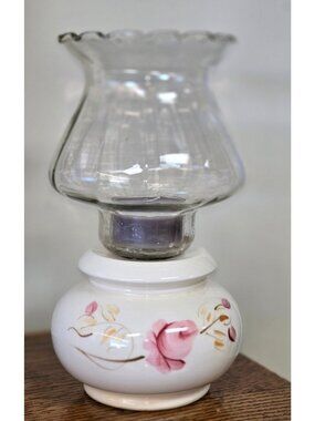 Lasting Products Candle Holder Fairy Lamp Glass Light Rose Floral Table Decor